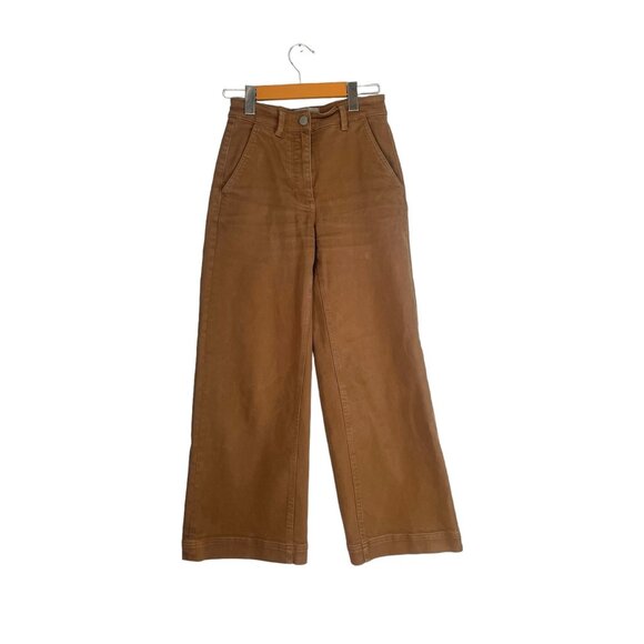 Everlane Brown Wide Leg Cropped Jean Pants Size 00 Comfy Casual - Picture 2 of 9